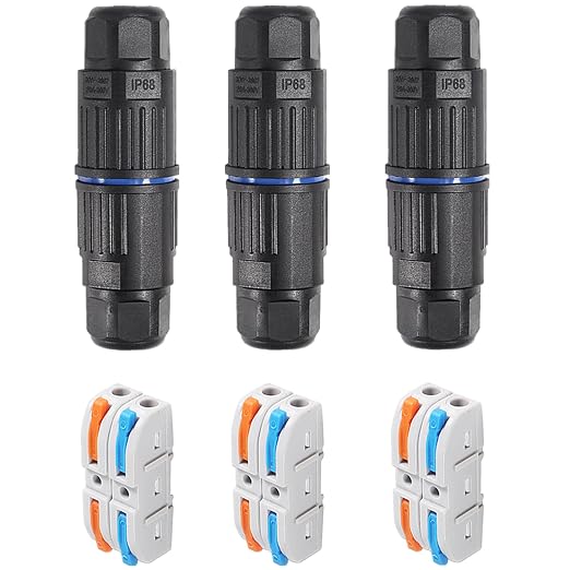3PCS IP68 Waterproof Electrical Cable Connector, Outdoor 2 Way Junction Box by MELIFE