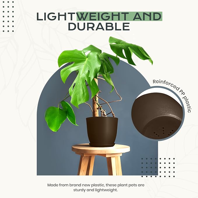 Plant Pots Indoor with Drainage, 10 Pack Multi-Size Planters Set - Image 6