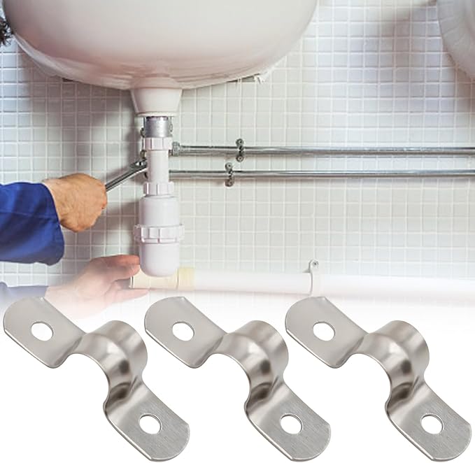 145Pcs 2Hole U Pipe Strap Clamp Bracket M5/8/10/12/14/16/20/25 2 Holes Rigid - Image 7