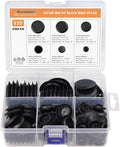 122pcs 6 Kinds Flush Mount Black Plastic Hole Plug Assortment by Woodzdon