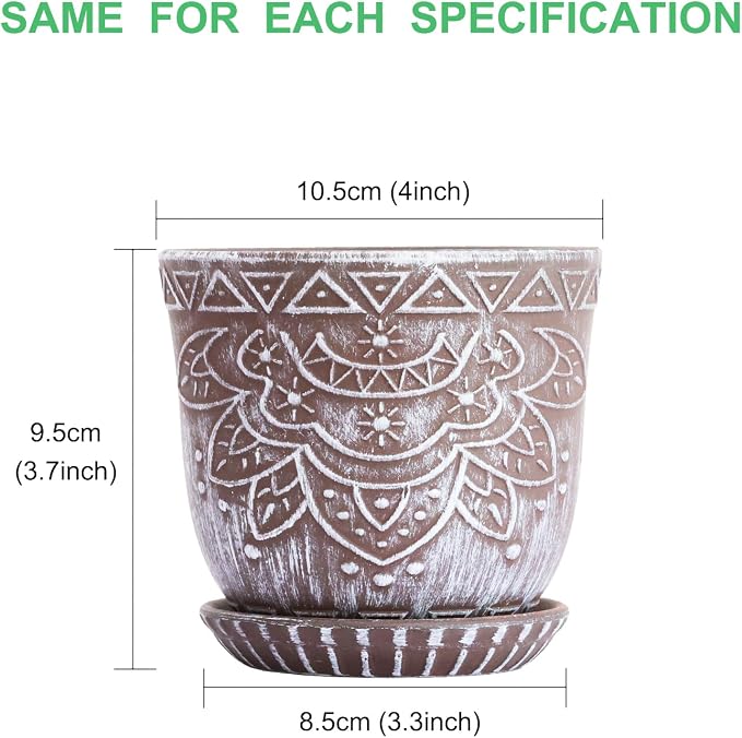Gepege Ceramic Succulent Pots, 4 Inch Small Plant Pots - Image 2