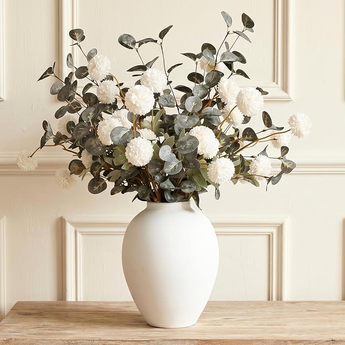 White Artificial Flowers & Greenery by RyddeligHome-AestheticHomeDecor