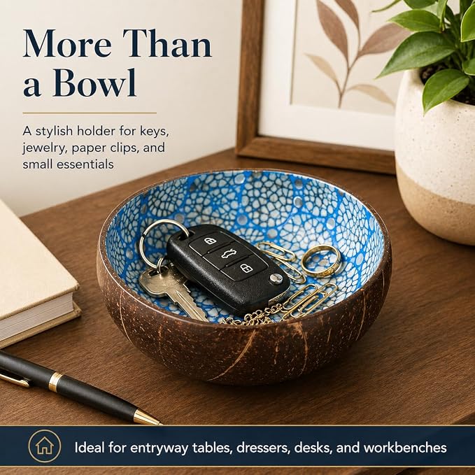 Natural Coconut Bowl Key Decorative - Image 5