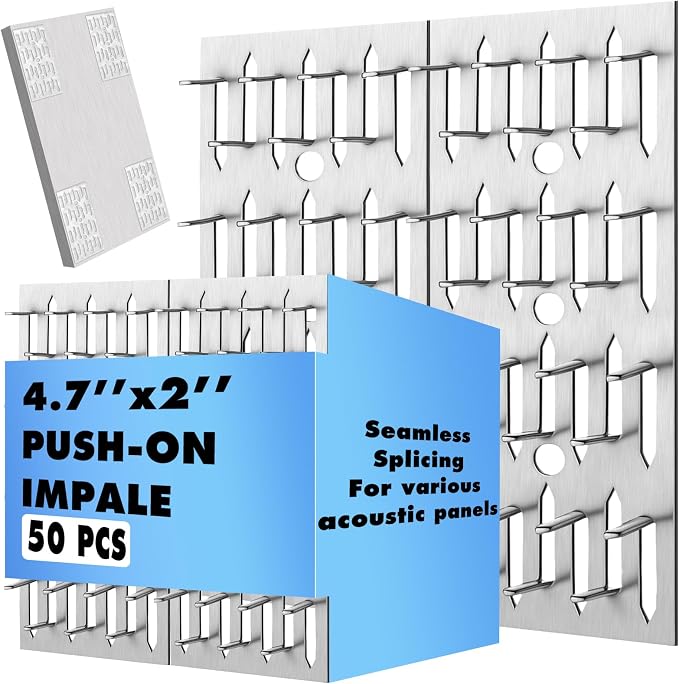 50 Pcs Blulu Impaling Clips Acoustic Panels, Drywall Repair Impaler Push-on by Blulu