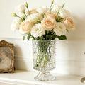 BLOFLO Embossed Glass Vase, Pedestal Big Base Glass Bouquet Vase, Hydroponic by BLOFLOSTU