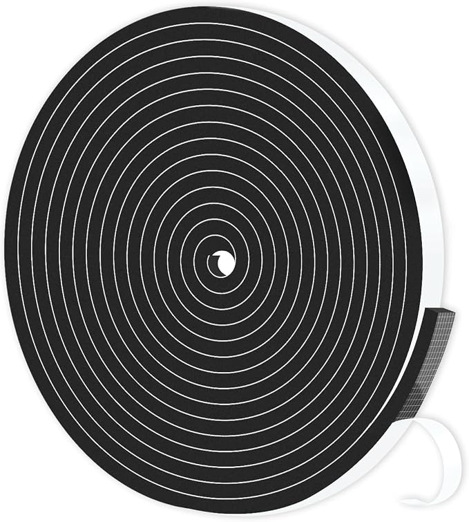 Weather Stripping Door Seal, High Density CR, 1/4 in x 1/16 in x 33Ft | Door by MIKONIYA