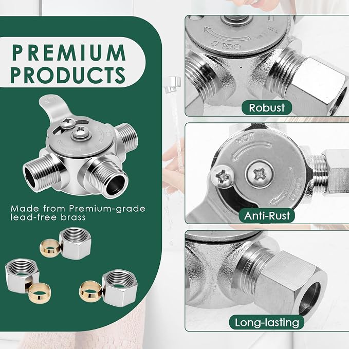 Below Deck Mixing Valve, Brass Thermostatic Mixing Valve 3/8"Compression - Image 4