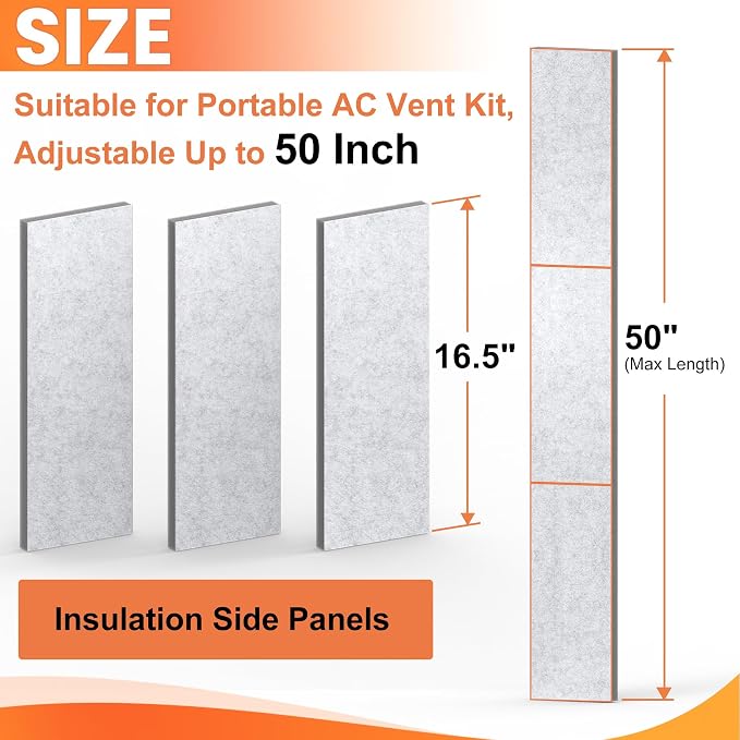 GCGOODS Insulated Foam Panels for Portable Air Conditioner Window Vent Kit - Image 2