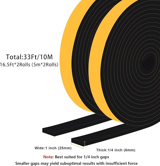 Heavy Duty Foam Strips Tape for Garage Door & AC, Strong Adhesive | Blocks - Image 6