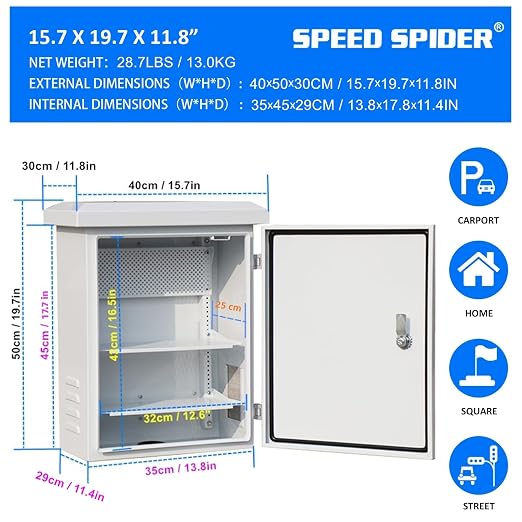 Outdoor Nema Electrical Enclosure Box16x20x12 Removable Mount Plate&FanVent | - Image 2