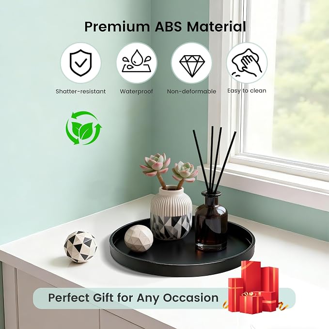 2 Pack 10" Bathroom and Vanity Tray, ABS Bathroom Counter Organizer, Coffee - Image 5