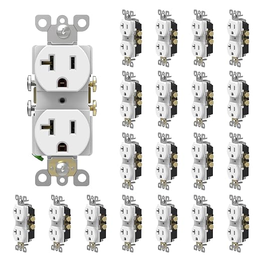 ThunderWay Duplex Electrical Receptacle Outlets, 20Amp 125V Heavy-Duty Wall by ThunderWay