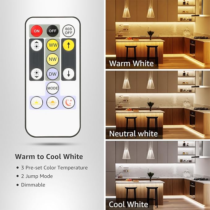 Lepro LED Tunable White Strip Light, Warm to Cool White, 32.8ft Dimmable Bright - Image 2