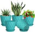 Meowell 7 inch Plant Pots for Indoor Outdoor Plants, 5 Pack Thick Flower Pots by Meowell
