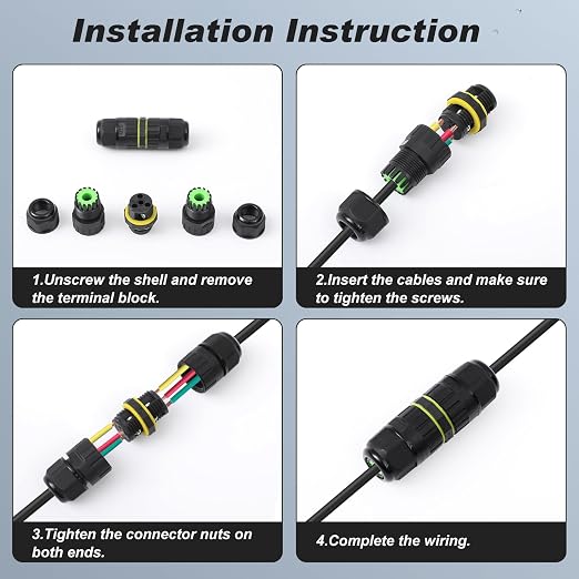 Relaxweex 4 Pcs M16-2pin Ip68 Outdoor Waterproof Electrical Junction Box - Image 5