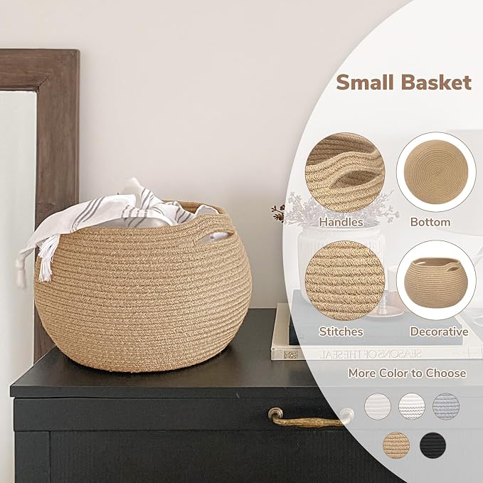 Goodpick Round Small Wicker Storage Basket - Image 6