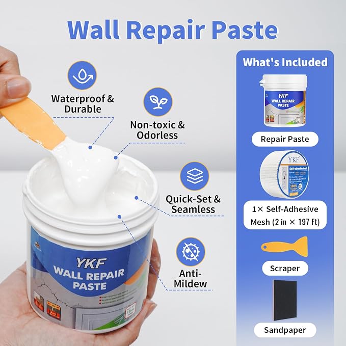 YKF Drywall Repair Kit, 18 oz Ready to Use Quick Dry Wall Repair Paste - Image 2