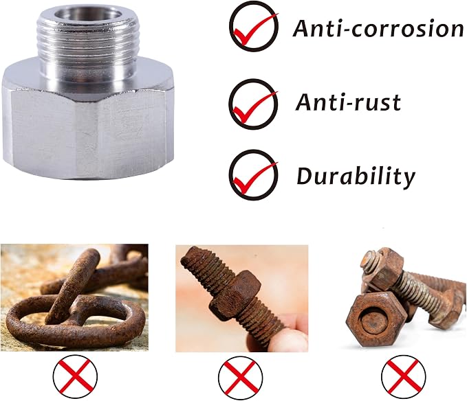 4 PCS brass Water Line Adapter, Pipe Fittings in 1/2" Female to 3/8" Male - Image 3