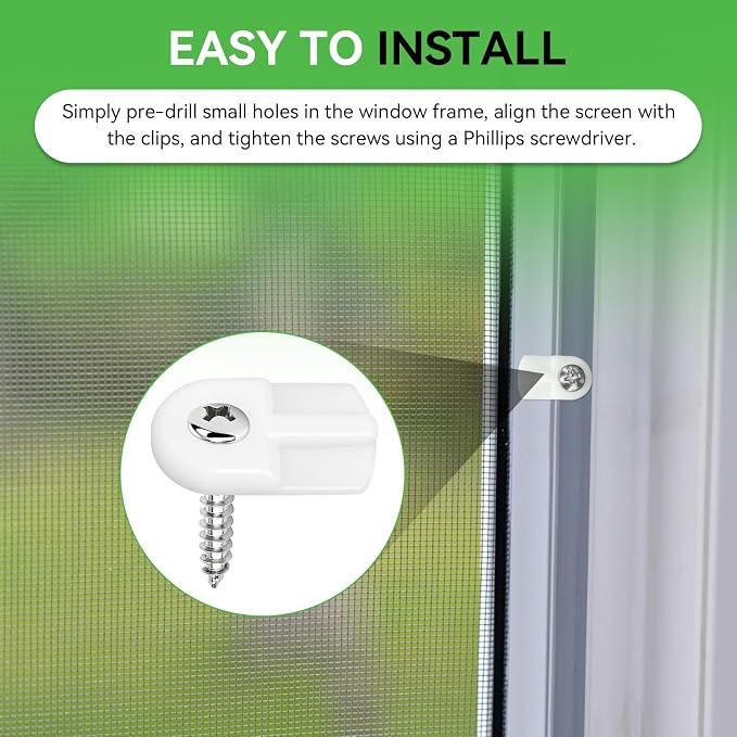30 Pack Window Screen Clips, L 5766 Flush Window Screen Holder Clips - Image 5