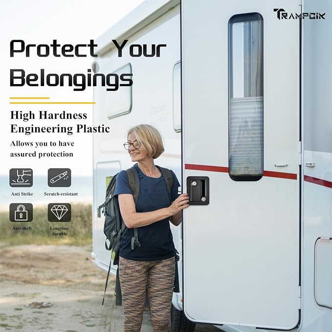 RV Door Lock Set, for RV Camper, Travel Trailer Entrance Front Door, 1 Plastic - Image 4