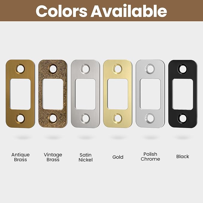 Deadbolt Strike Plate Door Backplate 1" x 2-1/4" Round Corner | 1 Pack - Image 7