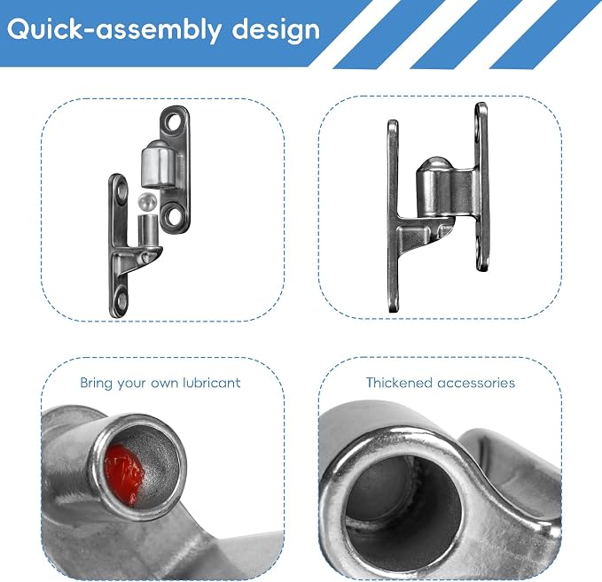 304 Stainless Steel Gate Hinges 5/8" Heavy Duty Door Hinges 600LB Capacity No - Image 3