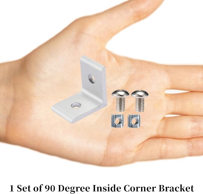 BELLA BAYS 20Series 20Sets Silver 90 Degree Corner Bracket, Standard Corner - Image 6