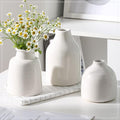 hjn Small White Vase Set of 3 for Modern Home Decor, Ceramic Vases for by hjn