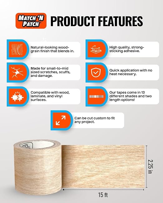 MATCH 'N PATCH Wood Grain Repair Tape - Image 2