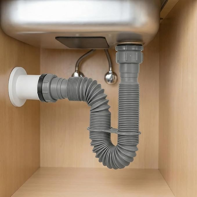 TEHAUX 2 Pack Flexible Drain Pipe Kit, Expandable Sink Drain Hose Fits 1-1/2 to - Image 5