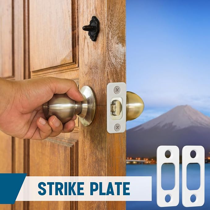 Blulu 8 Pcs 1" x 2-1/4" Door Deadbolt Strike Plate - Image 6