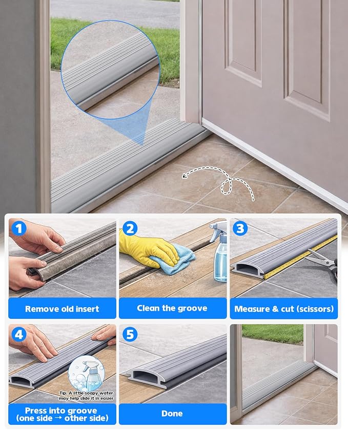 Threshold Replacement Seal Insert, 2 Pack 36" Vinyl Threshold Insert - Image 5
