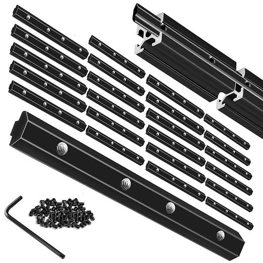 24pcs 4040 Straight Connector Corner Bracket Joint Plate Black | 4040 Hardware by SeekLiny