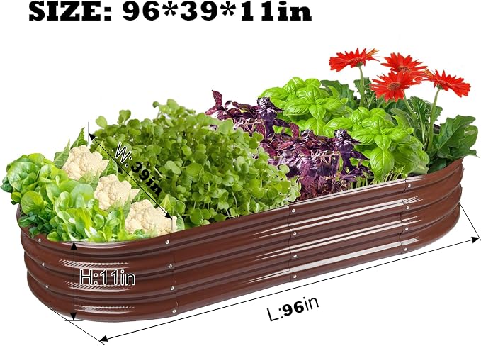Rakukiri Raised Garden Bed GRS Certified Galvanized Planter Box Outdoor - Image 3