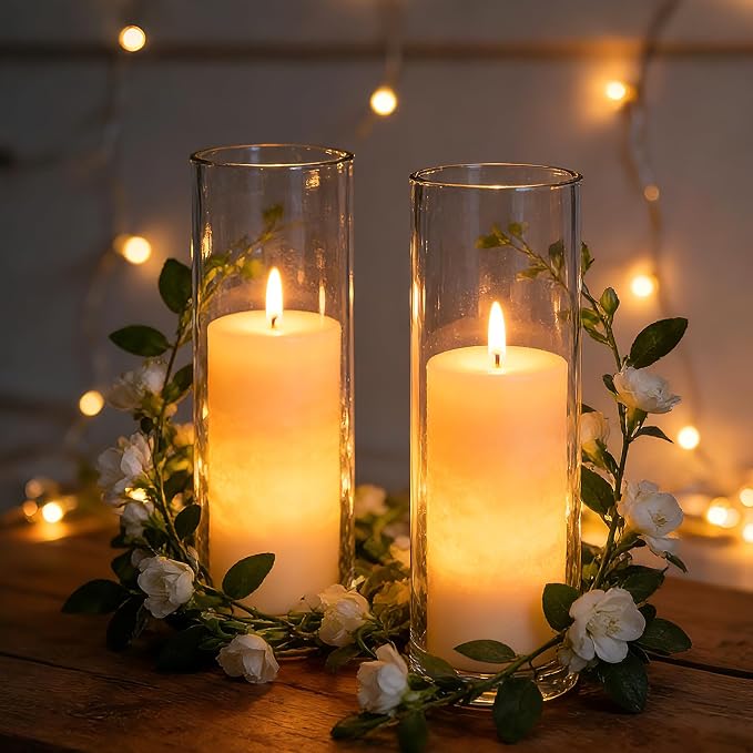 Brajttt16 Pack Glass Cylinder Vase, Hurricane Vase Ideal - Image 7