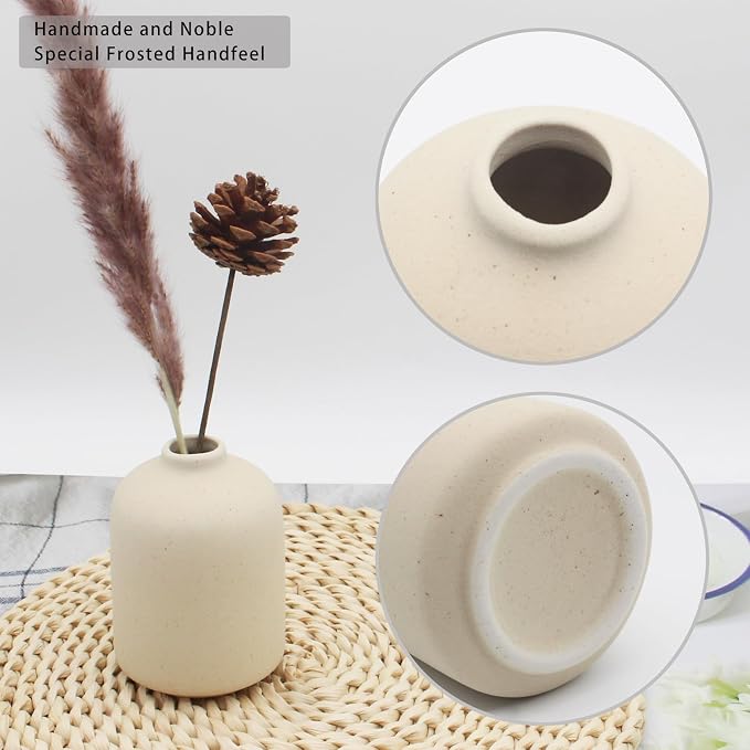 YANLING 6 Pack Small Boho Vase for Flowers Home Decor, Ceramic Vases | for - Image 4
