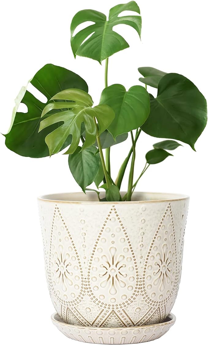 Gepege 10 Inch Ceramic Plant Pot by Gepege