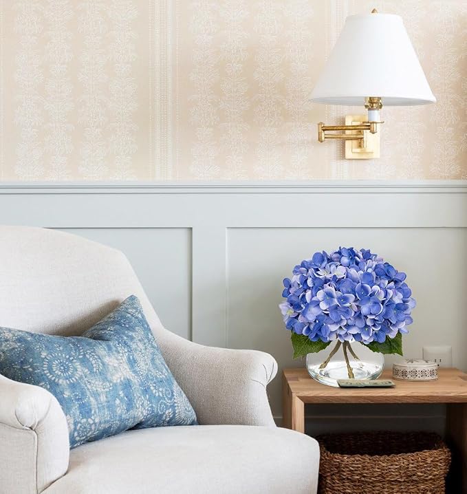Hollyone Blue Hydrangea Artificial Flowers - Image 5