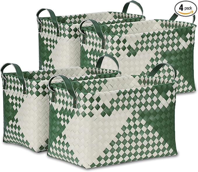 BROWNLILY Handwoven Clothes Basket Laundry Hampers Large Wicker Storage Baskets by BROWNLILY