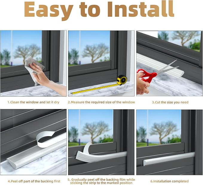 Kneelisa 118” Wedge-Shape Foam Window Weather Stripping Door Seal | - Image 9