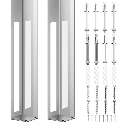 2 Sets 5" X 5" X 24" Vinyl Fence Concrete Post by Hicarer