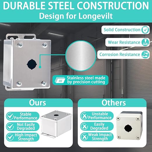 Yongchen Push Button Box, IP66 Waterproof and Dustproof Metal Box, Indoor and - Image 5
