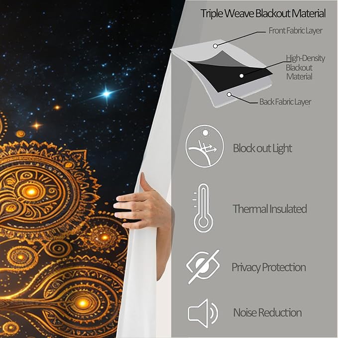 Tree of Life Curtains, Starry Sky Curtains - Image 6