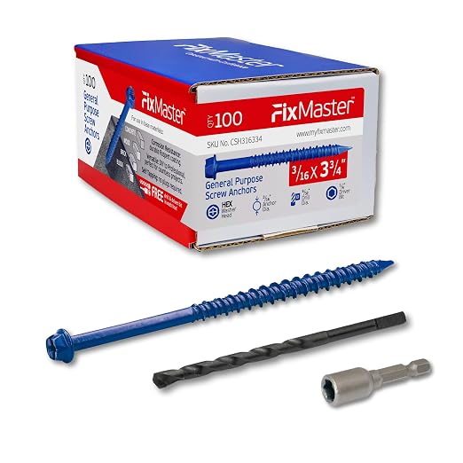 3/16 x 3-3/4" Hex Head Blue Concrete Screw Anchors by Unknown