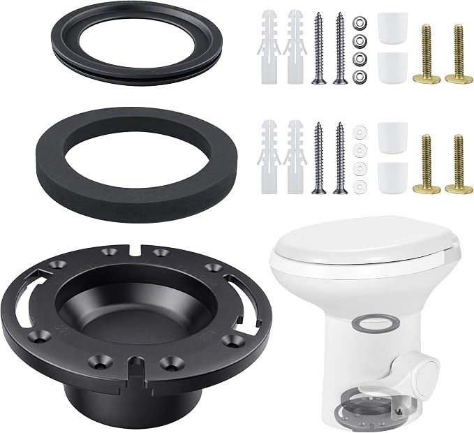 RV Toilet Seal & 3 Inch Socket Floor Flange Kit by WELCOMETOVYPART