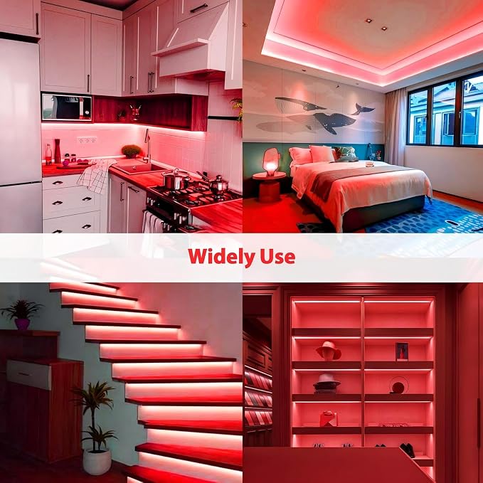 Lamomo Red Led Strip Lights 32.8Ft, 2 Roll Neon Rope Strip 0.39In/Cut, 12V Flex - Image 5