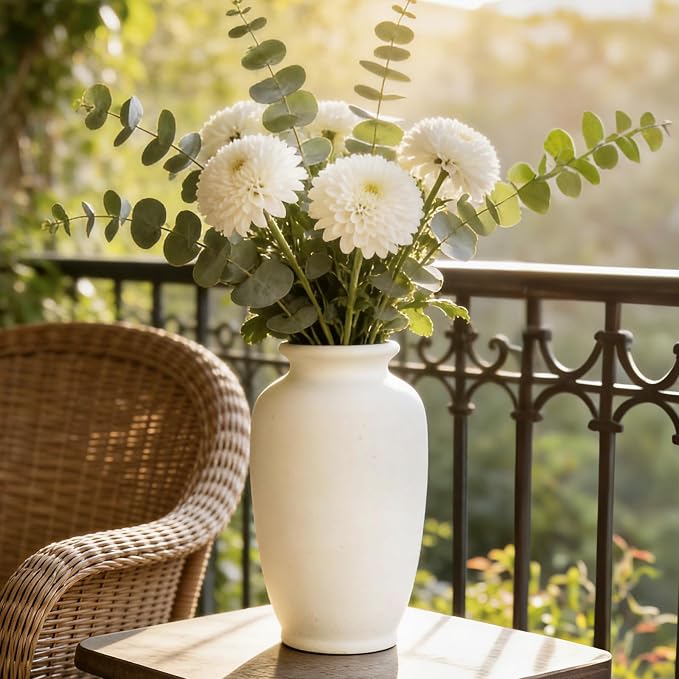 White Ceramic Vase-Boho Decorative Vase, Terracotta Tall Vases Decorative - Image 7