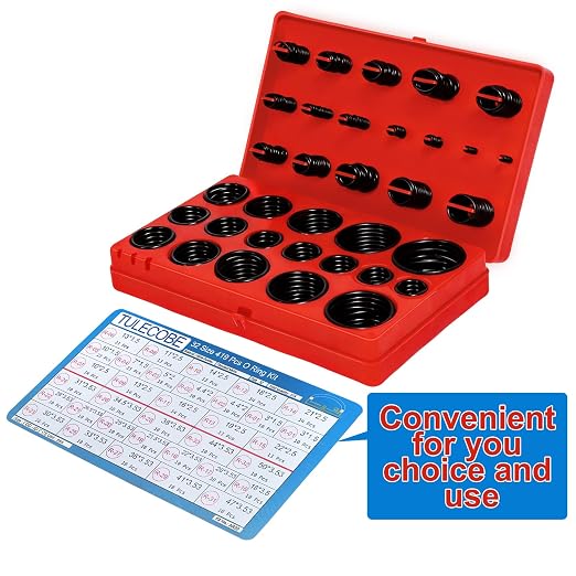 32 Size 419 Pcs Universal Metric Nitrile Rubber O Ring Assortment Kit - Image 3