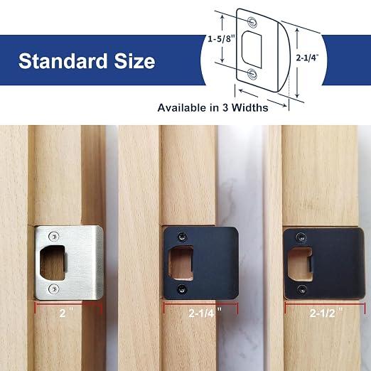 Extended Lip Strike Plate 2" x 2-1/4", Heavy Duty Version | Slightly Longer Lip - Image 2