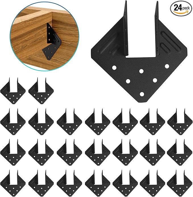 Hurricane Ties 24 Pack, Hurricane Straps, Rafter Brackets | Black Powder by XZWMY